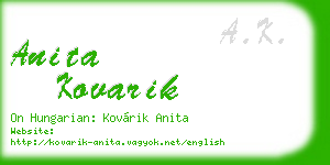 anita kovarik business card